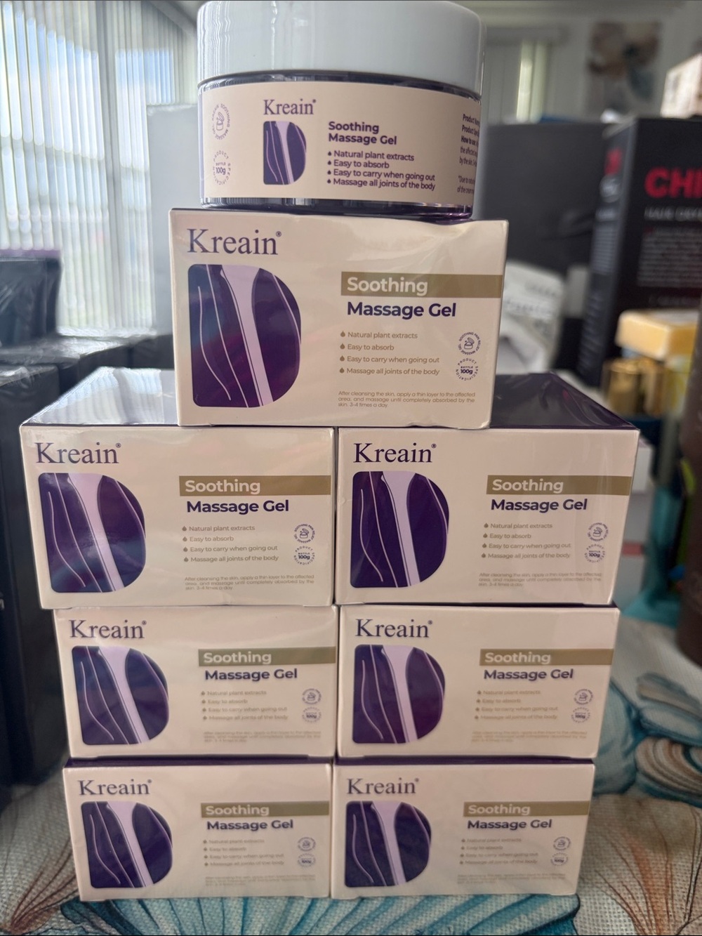 Kreain Soothing Massage Gel - Purple & White Packaging